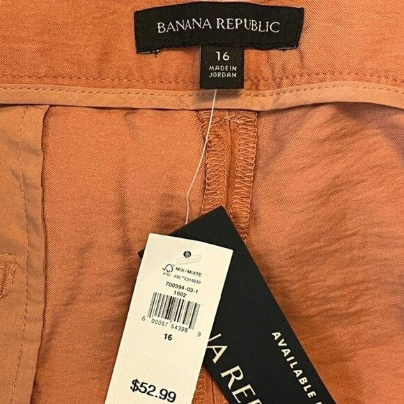 Banana Republic Women's Size 16 Pleated Orange Zip Fly NWT Shorts Blousy Dressy - Picture 15 of 16